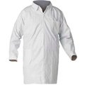 Keystone Safety KeyGuard® Lab Coat, No Pockets, Open Wrists, Snap Front, Single Collar, White, L, 30/Case LC0-WO-KG-LG